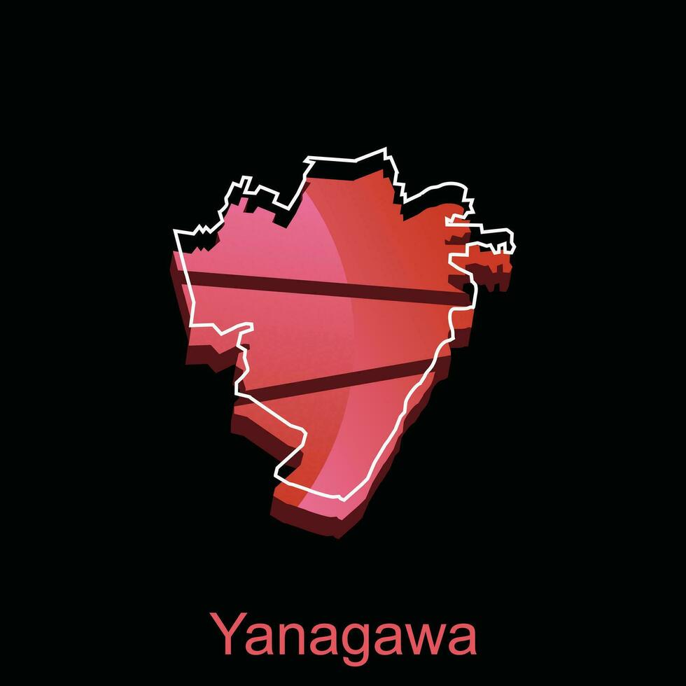 Map City of Yanagawa design, High detailed vector map - Japan Vector Design Template, suitable for your company