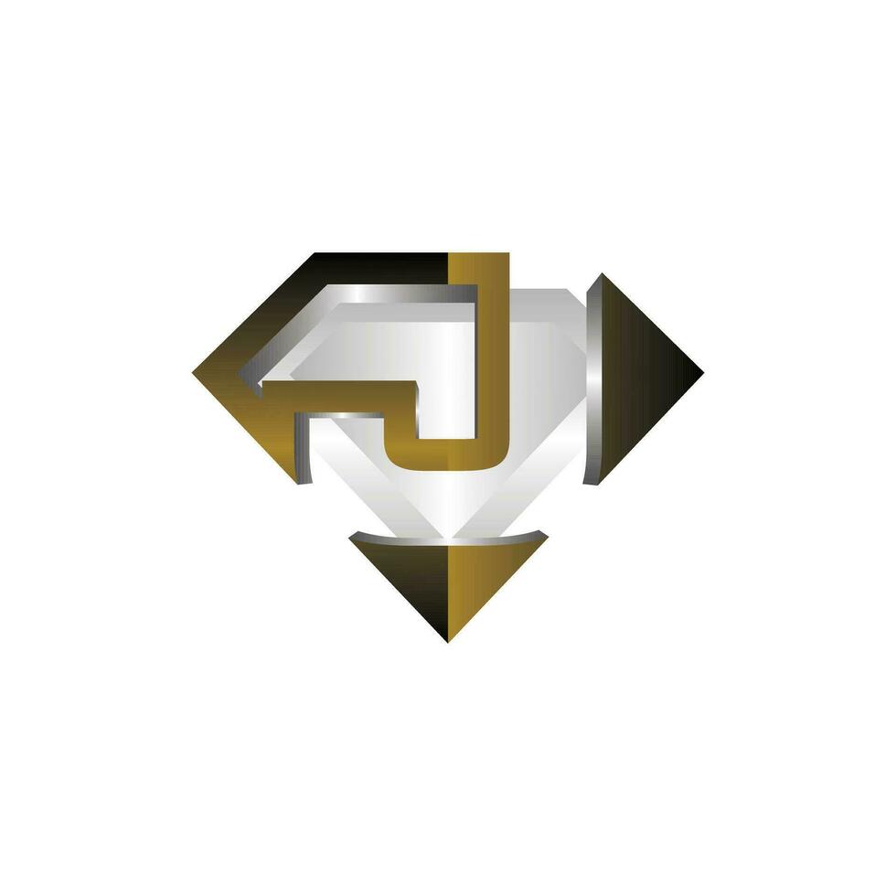 letter J diamond logo elegant design, diamond icon template, suitable for your company vector