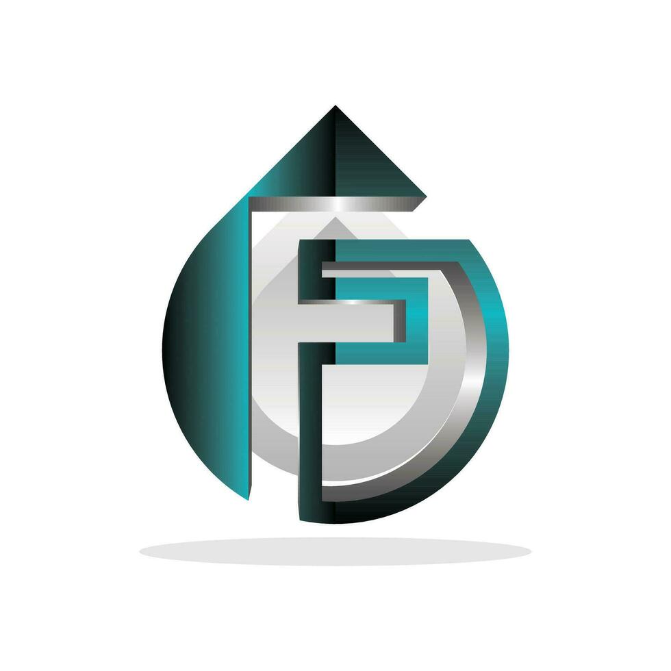 Letter F with Drop Water logo design, water drop and clean environment symbol, logotype element for template vector