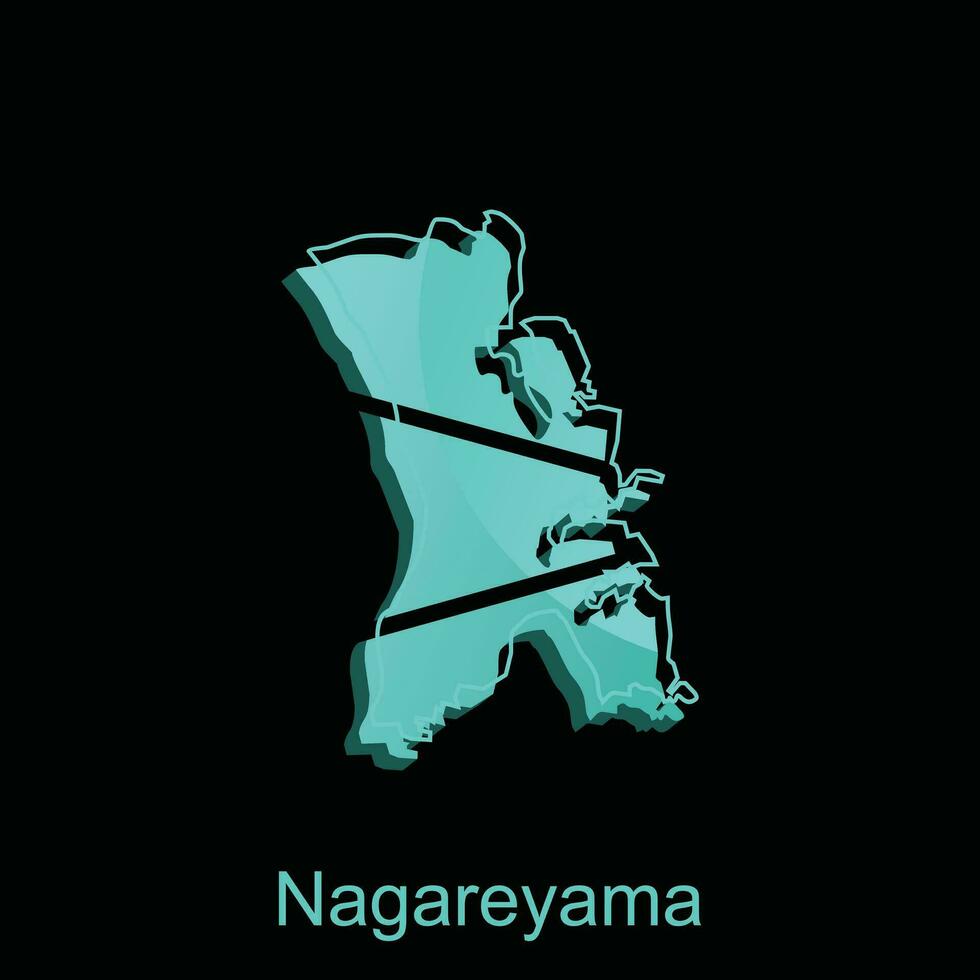 Map City of Nagareyama design, High detailed vector map - Japan Vector Design Template