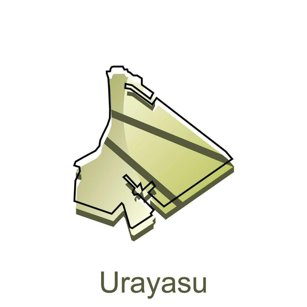 Map City of Urayasu design, High detailed vector map - Japan Vector Design Template