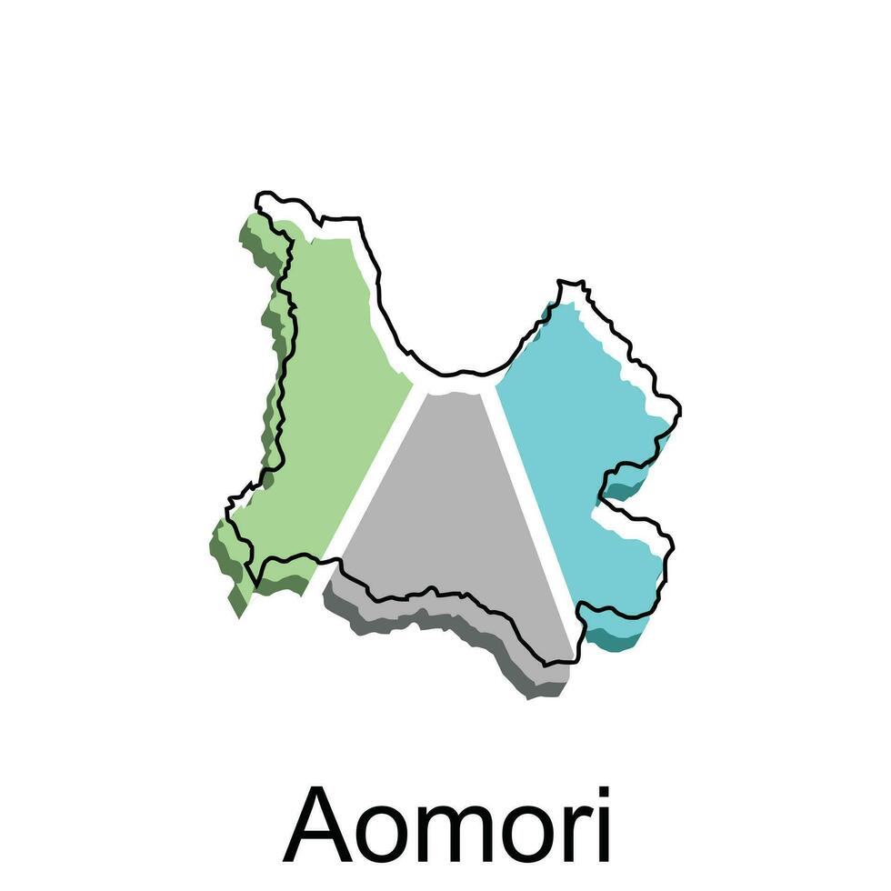 Map City of Aomori design, High detailed vector map - Japan Vector Design Template