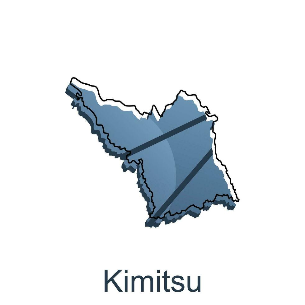 Map City of Kimitsu design, High detailed vector map - Japan Vector Design Template