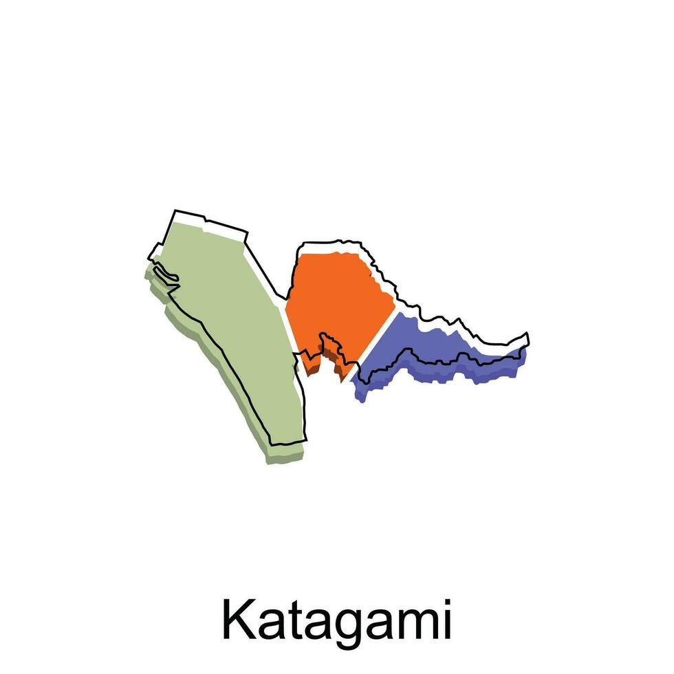 Map City of Katagami design, High detailed vector map - Japan Vector Design Template