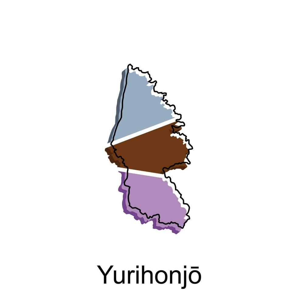 Map City of Yurihonjo design, High detailed vector map - Japan Vector Design Template