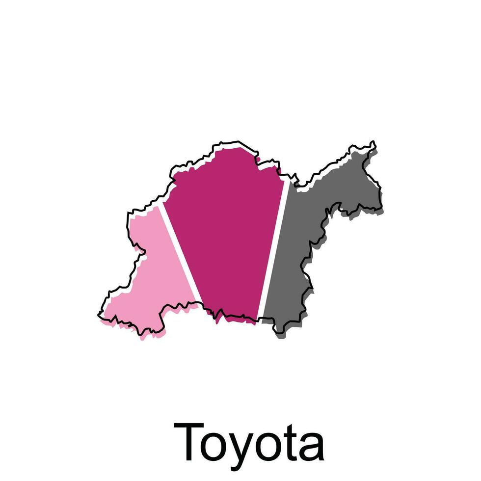 mapa ciudad de toyota diseño, alto detallado vector mapa - Japón vector diseño modelo