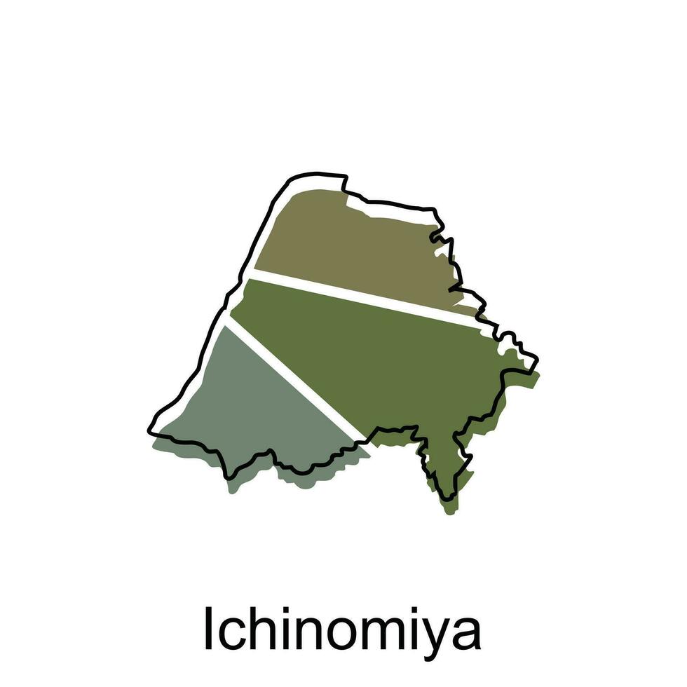 Map City of Ichinomiya design, High detailed vector map of Japan Vector Design Template, suitable for your company