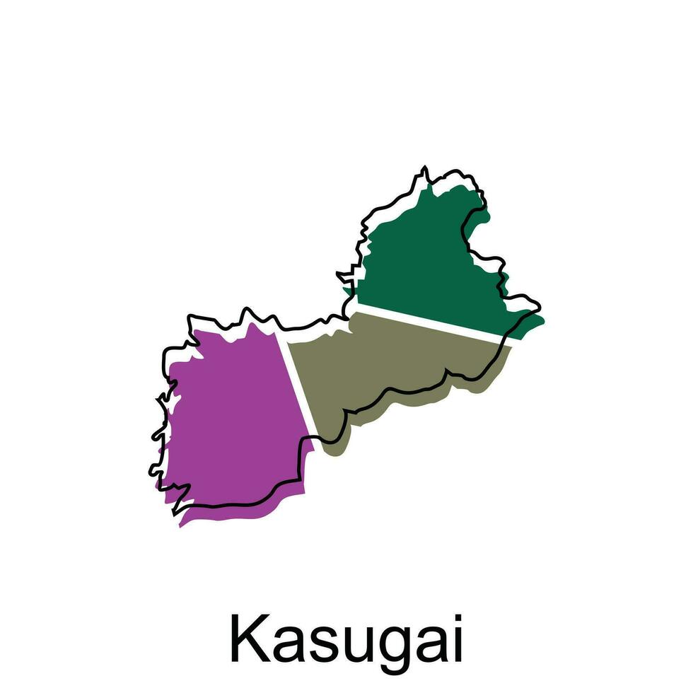 Map City of Kasugai design, High detailed vector map - Japan Vector Design Template