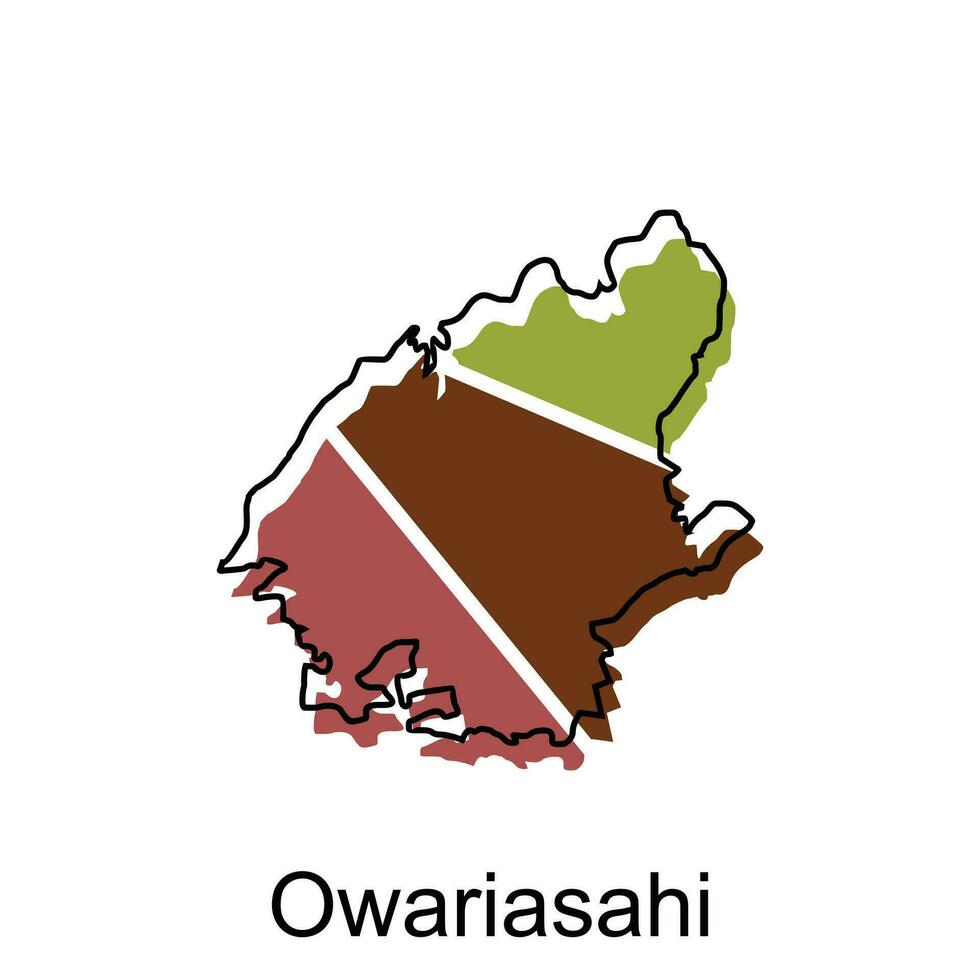 mapa ciudad de owarisahi diseño, alto detallado vector mapa de Japón vector diseño plantilla, adecuado para tu empresa