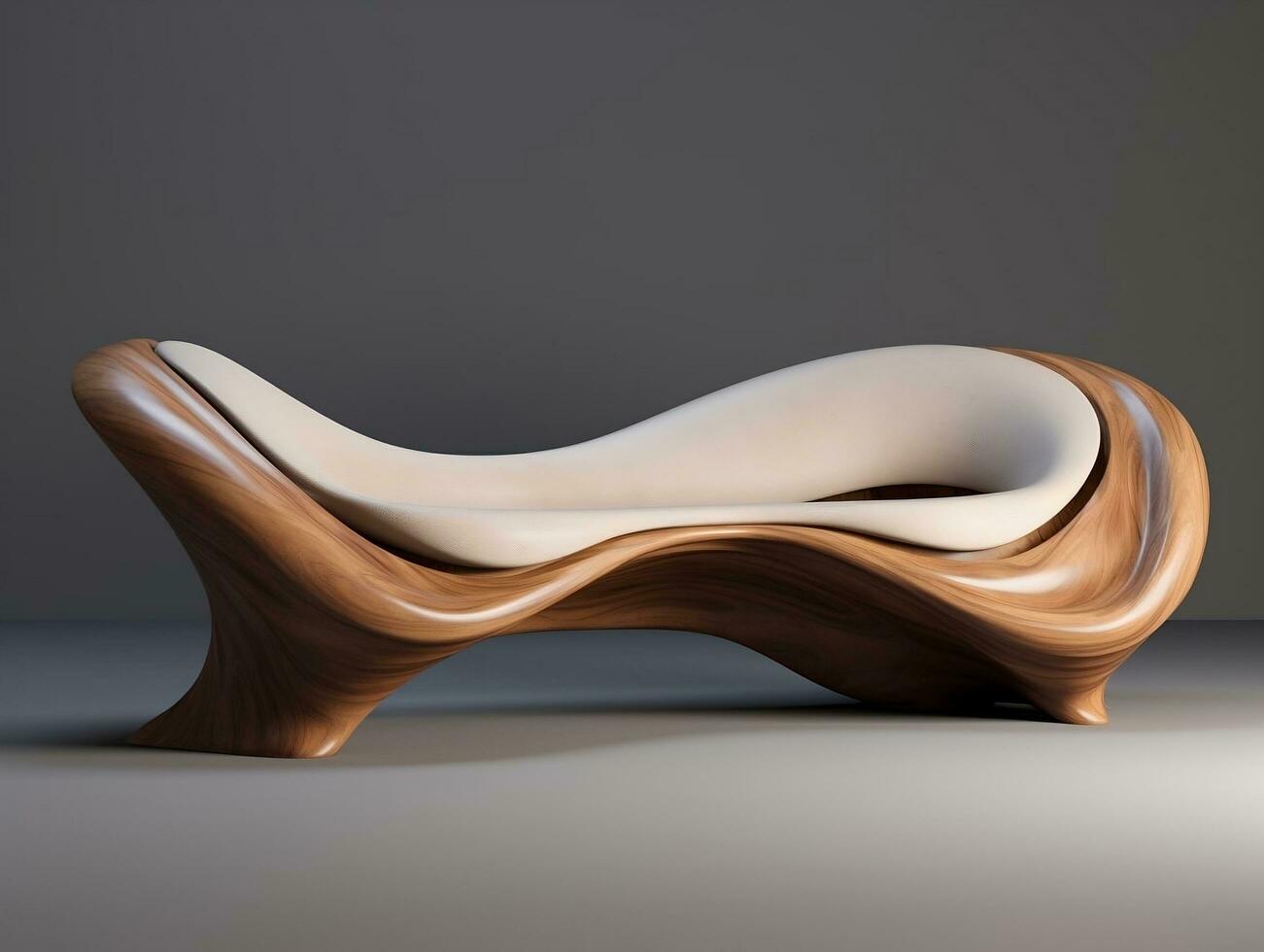 3D model of a modern couch made from wood AI Generative photo