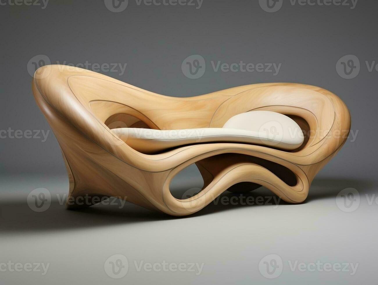 3D model of a modern couch made from wood AI Generative photo