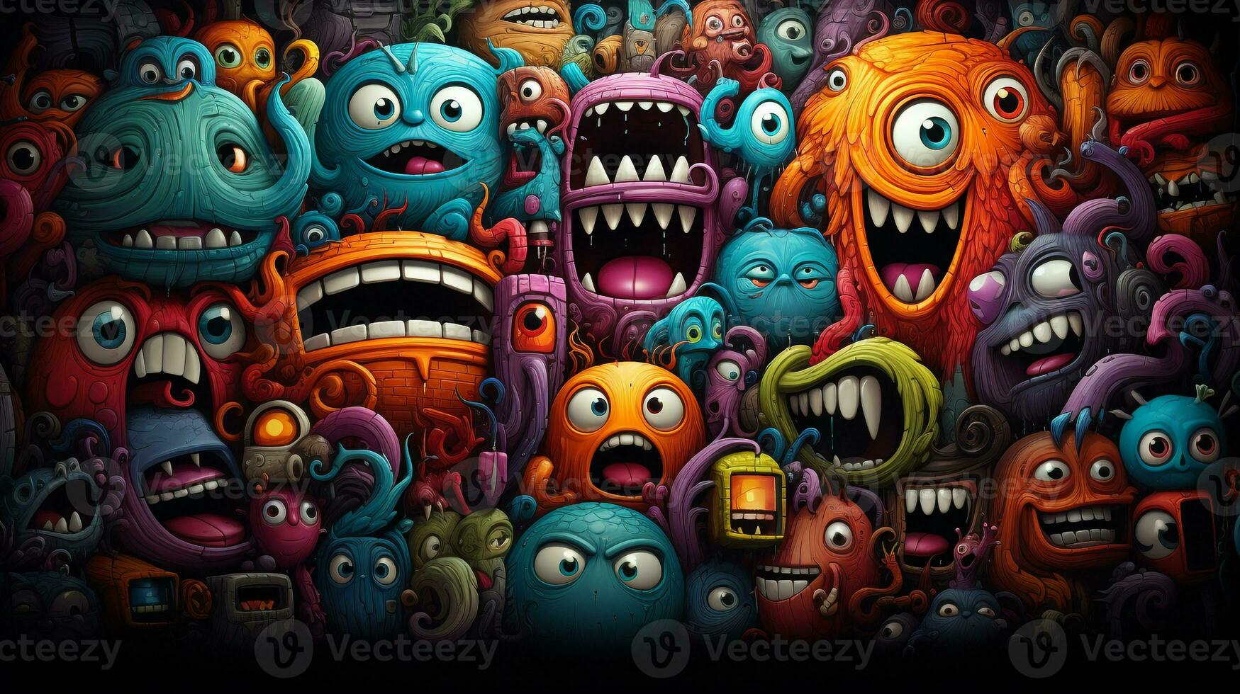 Background 3d doodle monster photo