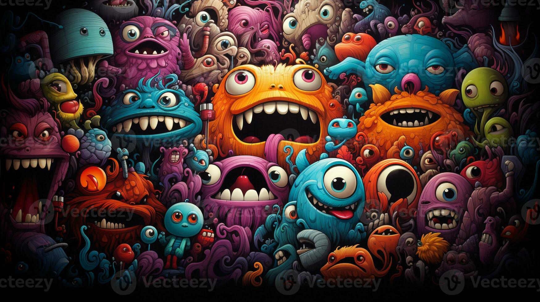 Background 3d doodle monster photo