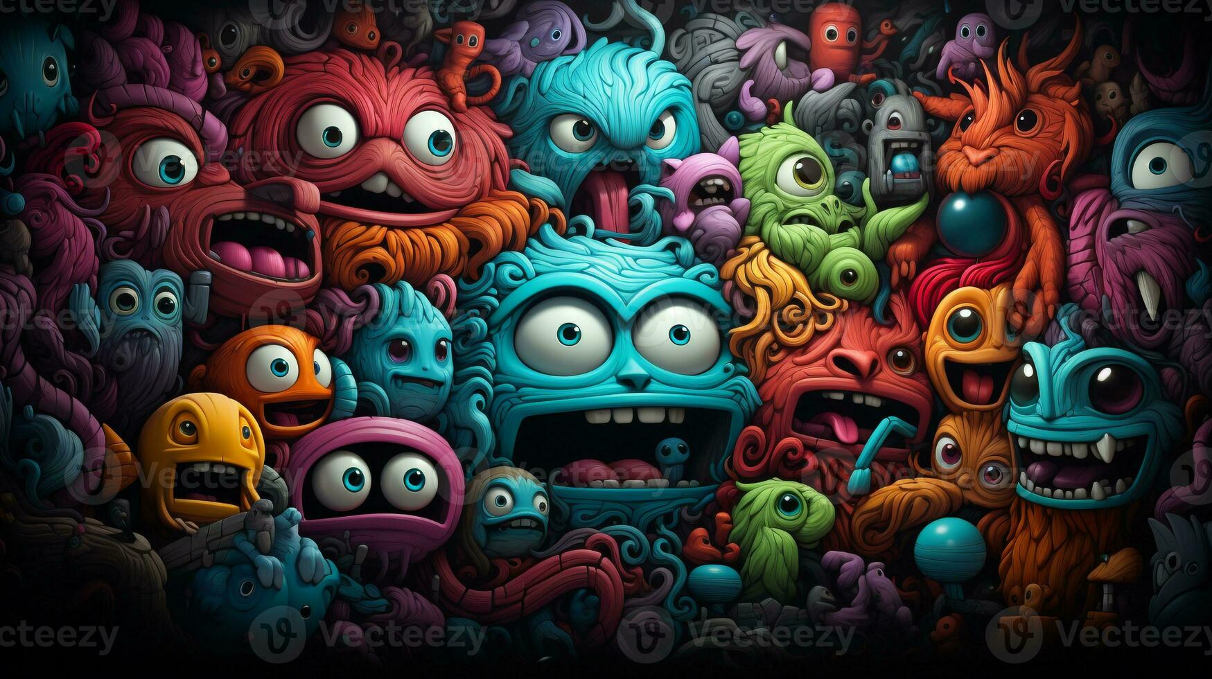 Background 3d doodle monster photo