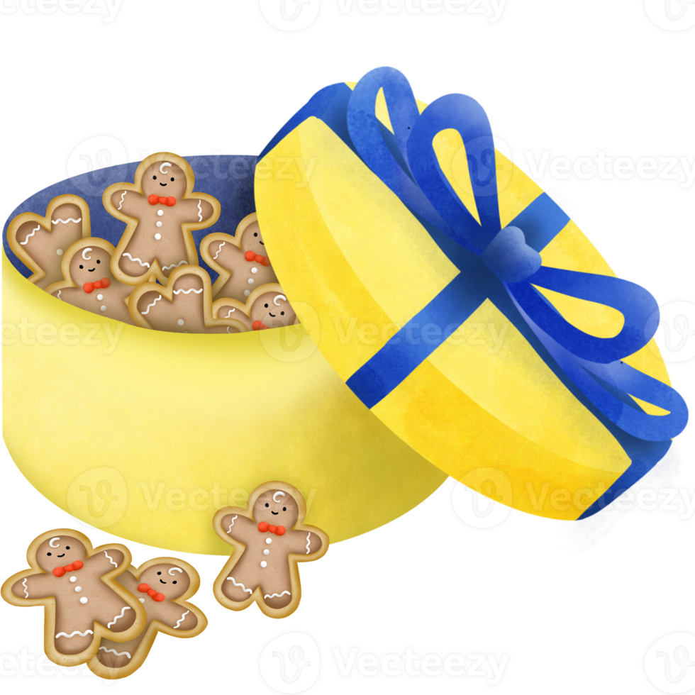 Christmas cookies gift box png