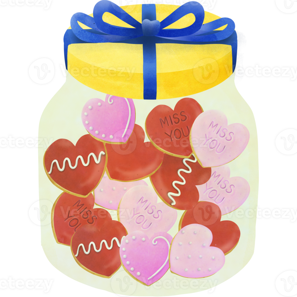 Red and pink heart cookie png