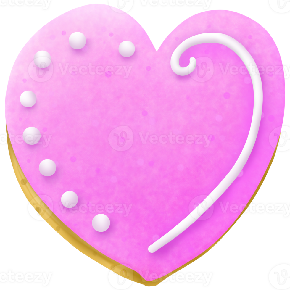 Red and pink heart cookie png