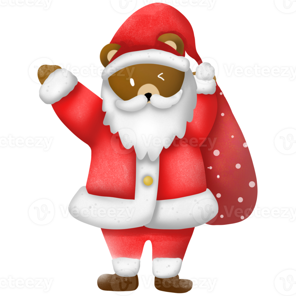 Teddy Bear Santa clause png