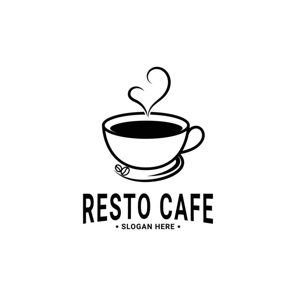 café taza logo diseño para restaurante café tienda vector