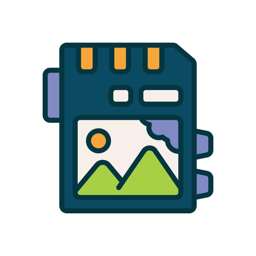 memory card filled color icon. vector icon for your website, mobile, presentation, and logo design.