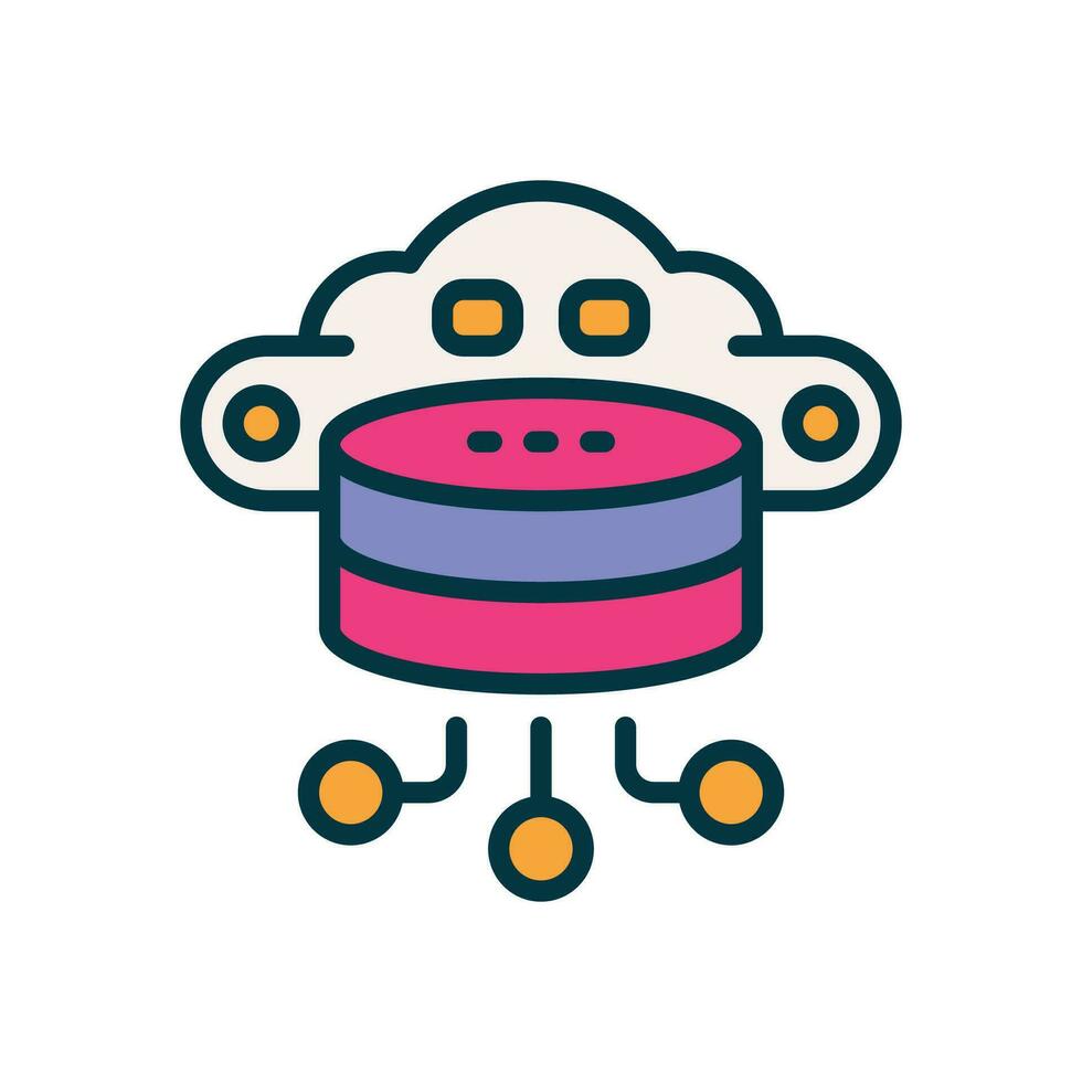 database filled color icon. vector icon for your website, mobile, presentation, and logo design.