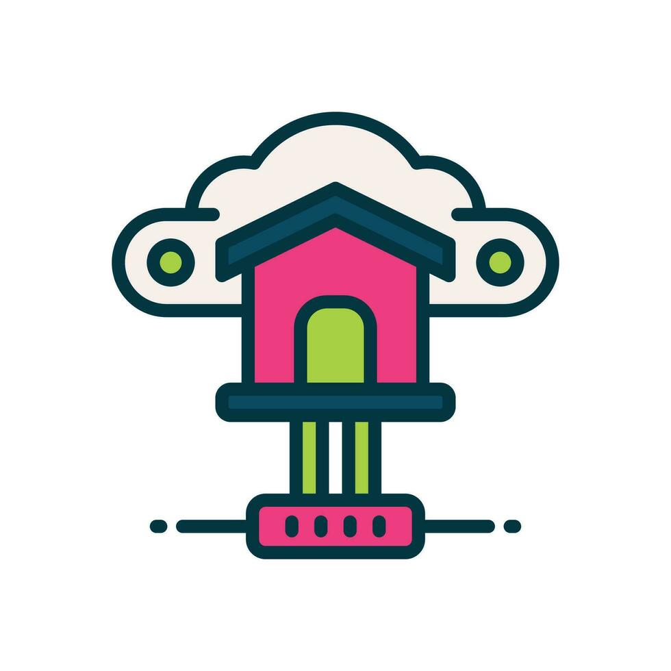 cloud home filled color icon. vector icon for your website, mobile, presentation, and logo design.