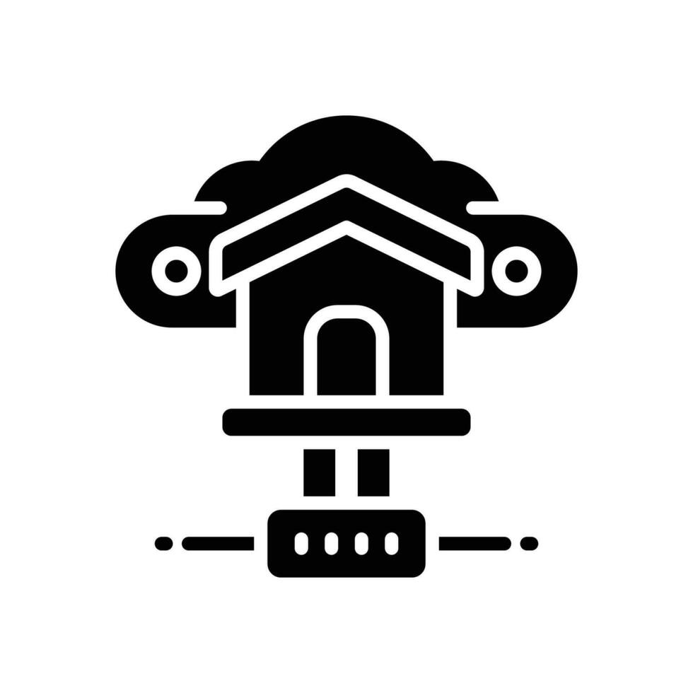 cloud home glyph icon. vector icon for your website, mobile, presentation, and logo design.