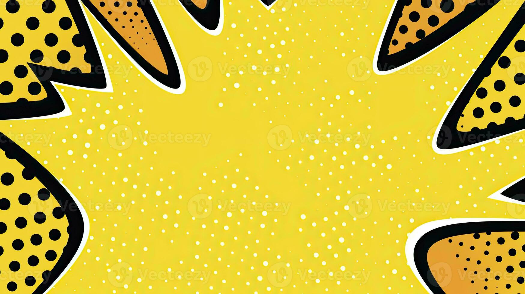 Retro Yellow Pop Art Background Banner. AI Generated photo