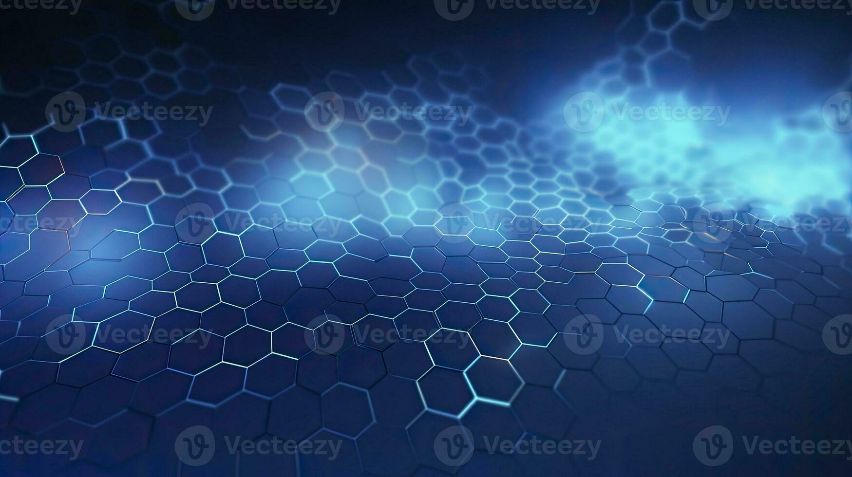 Hexagon-Patterned Abstract Background for Technology and Medical Innovation. AI Generated photo