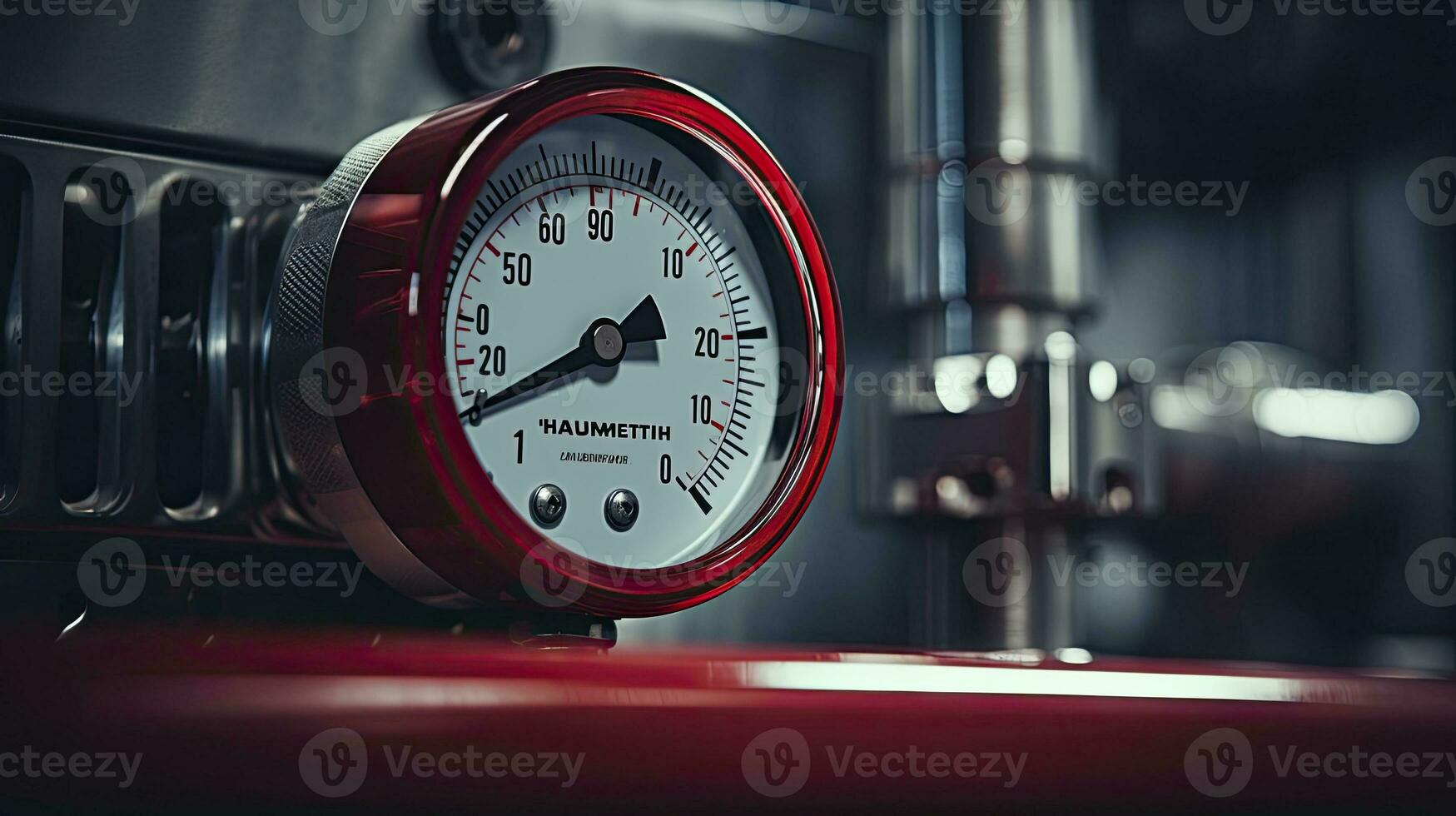 Manometer with Background of Hydrogen Pipeline. AI Generated photo
