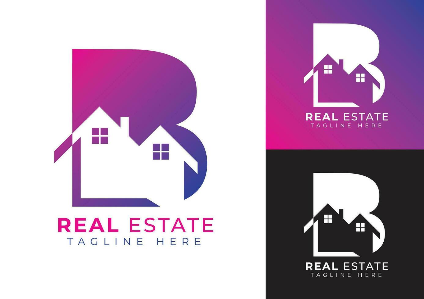 Letter B real estate logo template vector