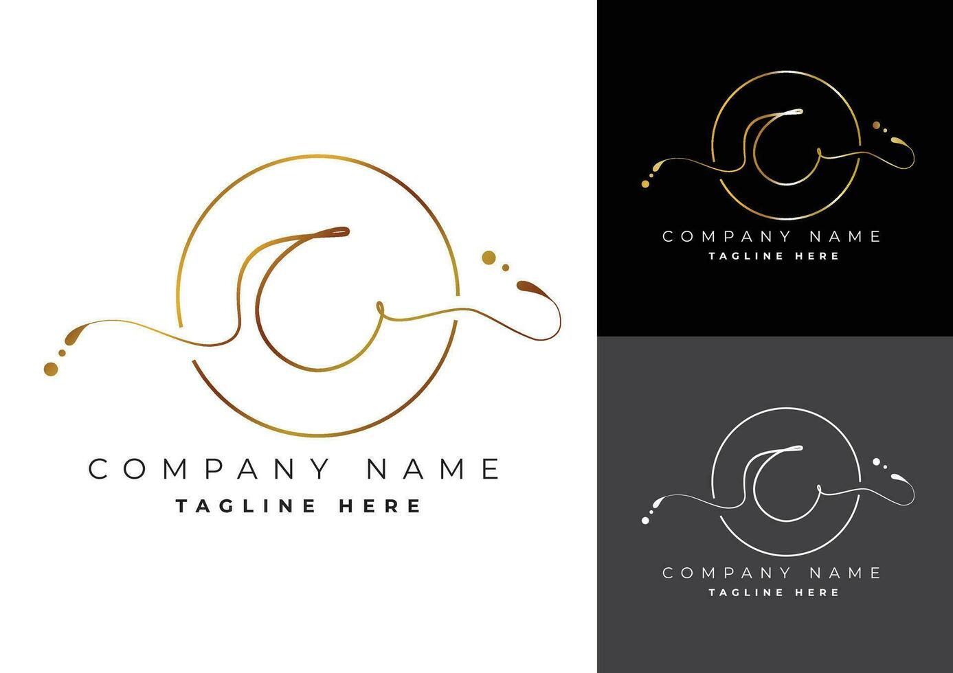 Letter C premium handwritten signature logo vector