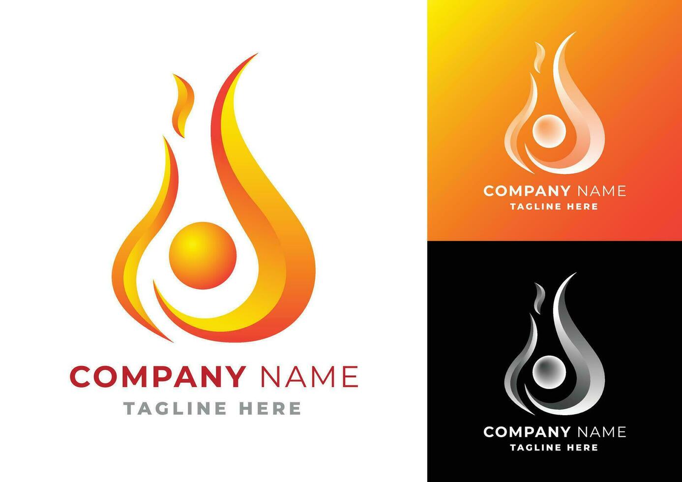 Abstract fire flame company logo design vector