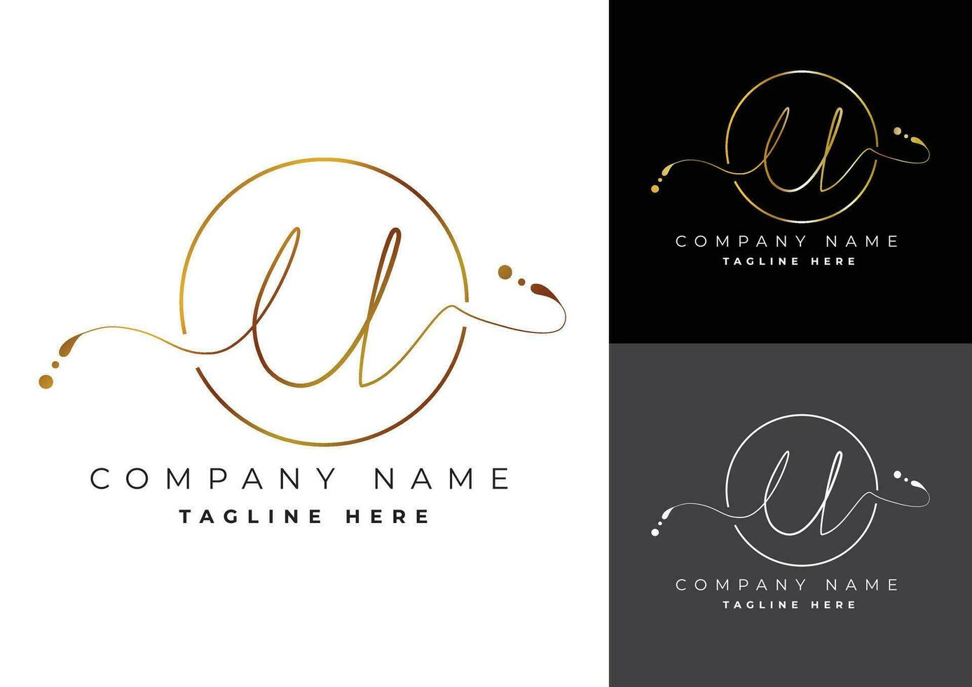 Letter U premium handwritten signature logo vector