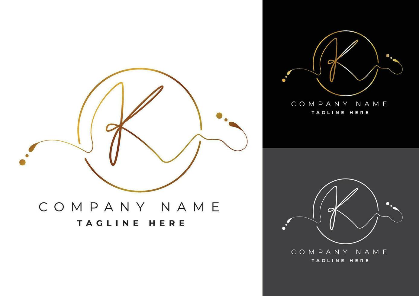 Letter K premium handwritten signature logo vector