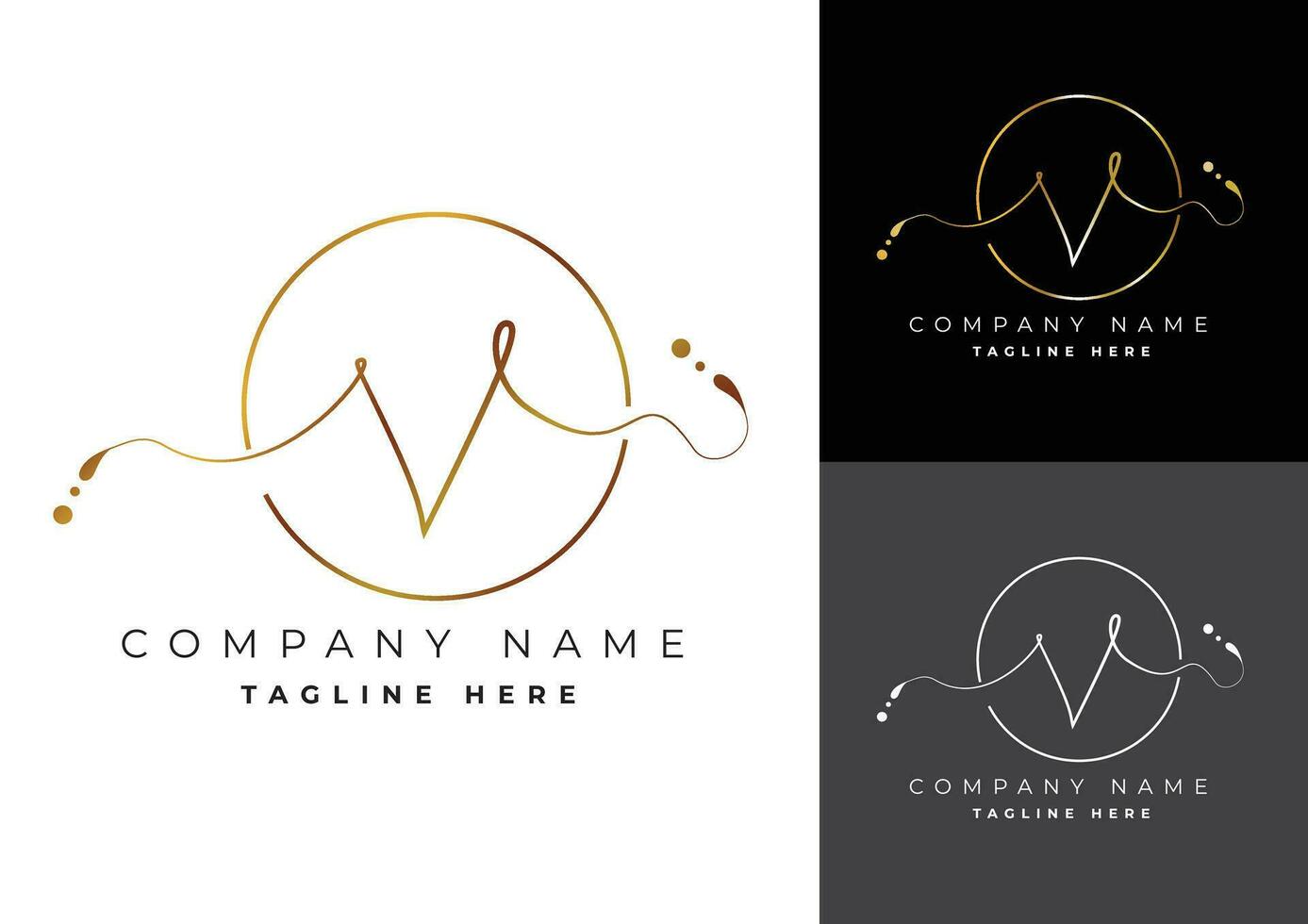 Letter V premium handwritten signature logo vector