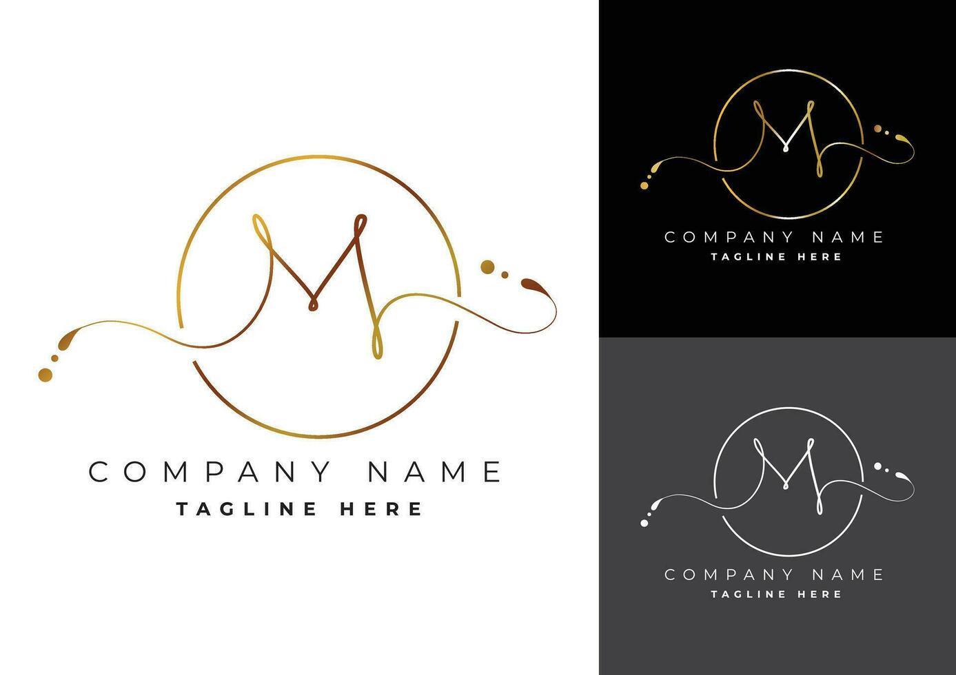 Letter M premium handwritten signature logo vector