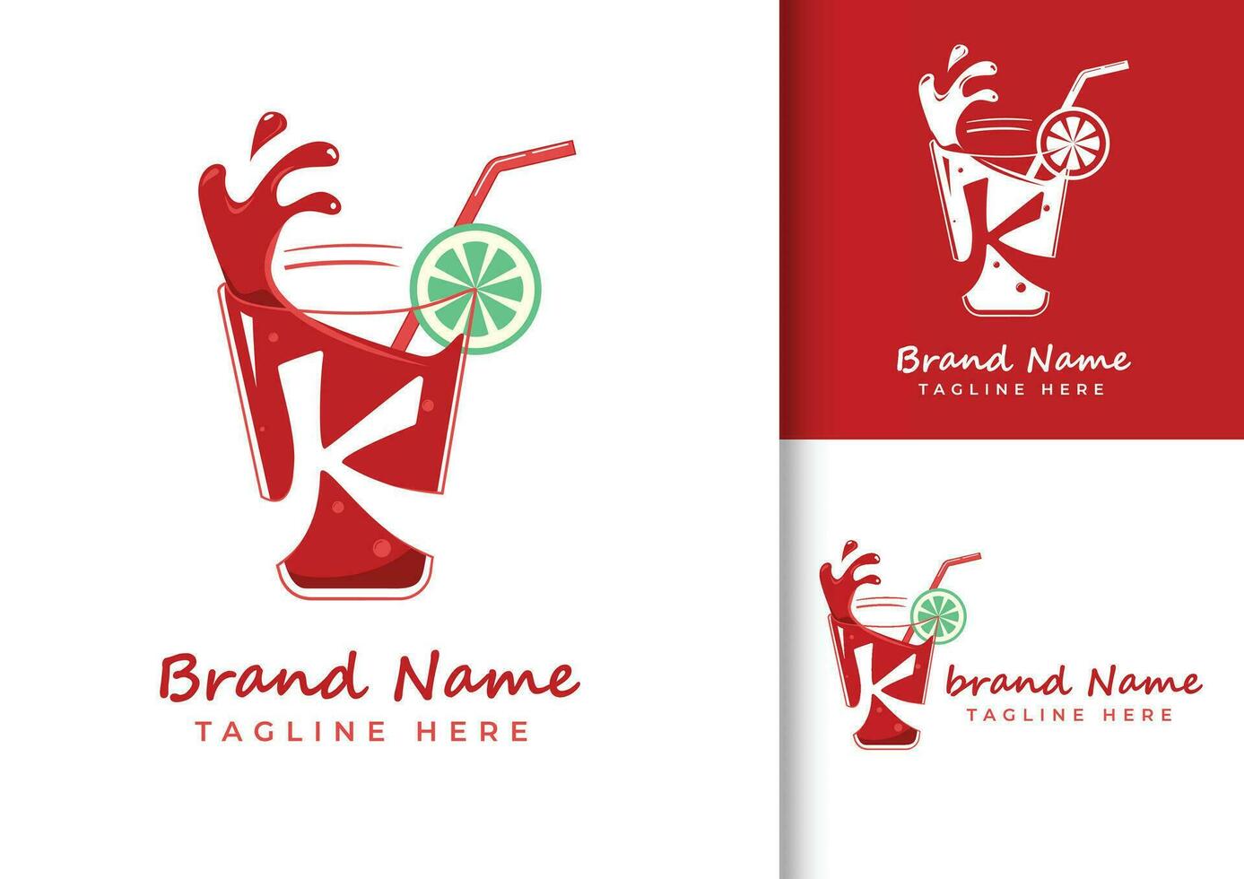 Letter K fresh juice logo design template vector