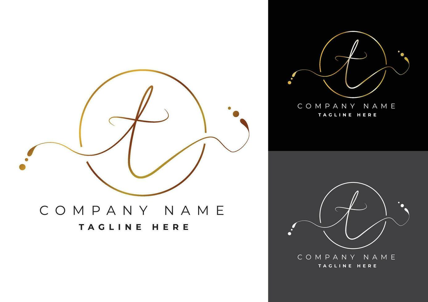 Letter T premium handwritten signature logo vector