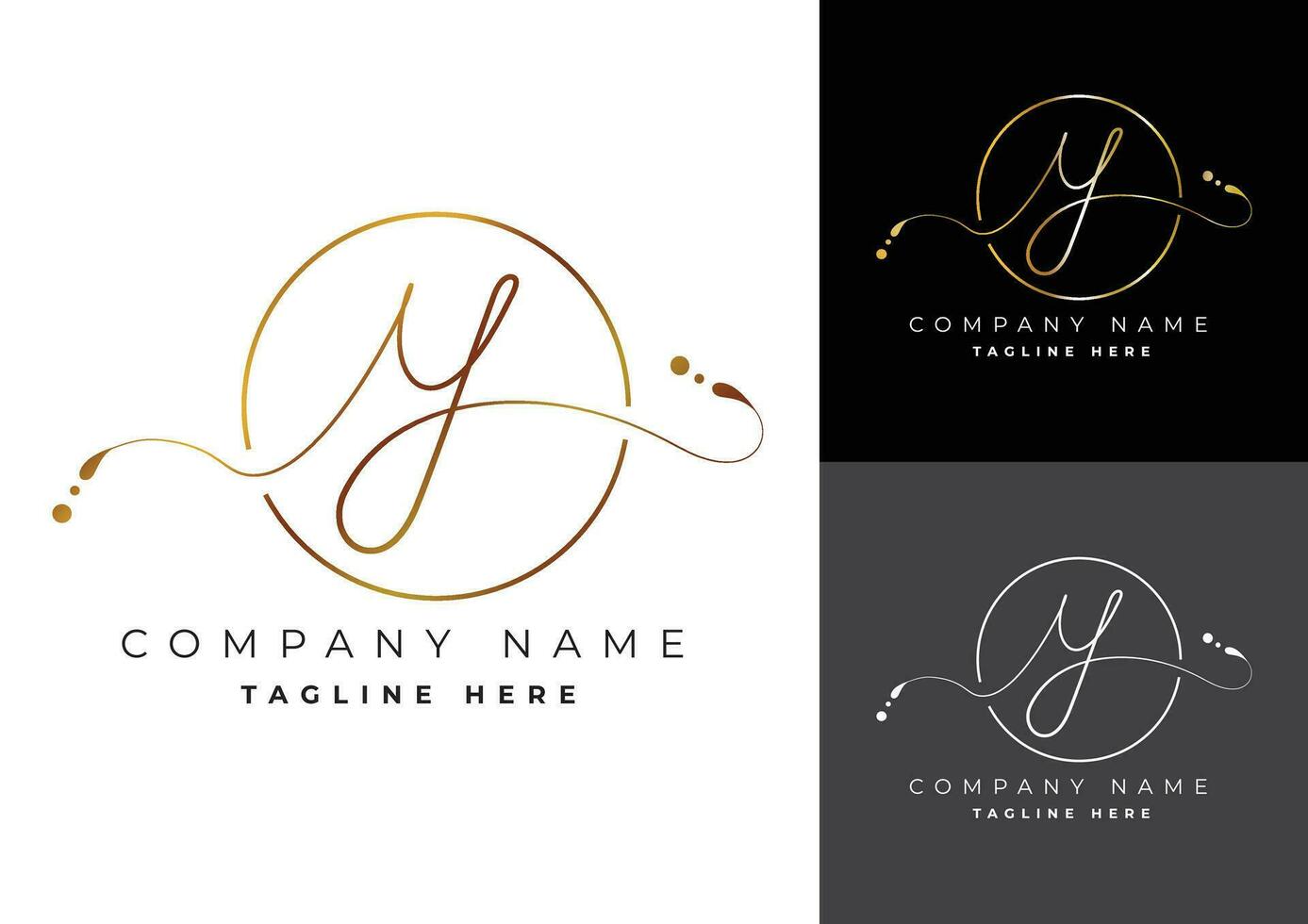 Letter Y premium handwritten signature logo vector