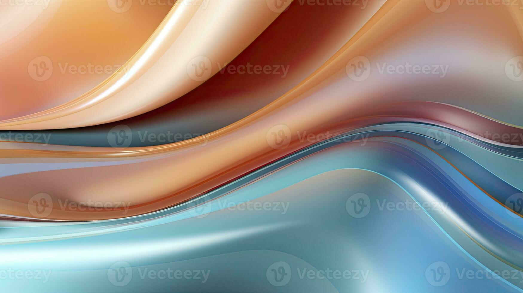 Metallic Wavy Liquid Abstract Background for Tech Innovation Design. AI Generated photo