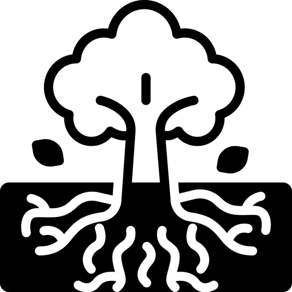 solid icon for roots vector