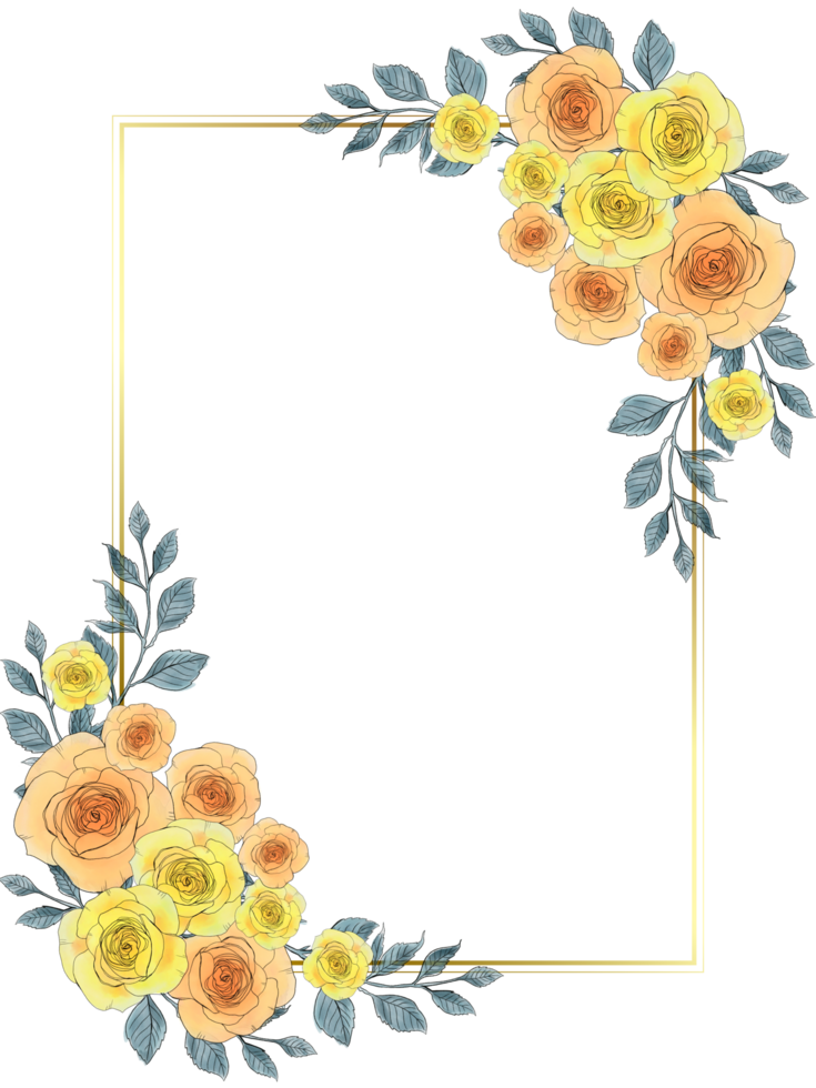 Template frame invitation greetings card label wreath border flower garden greenery png
