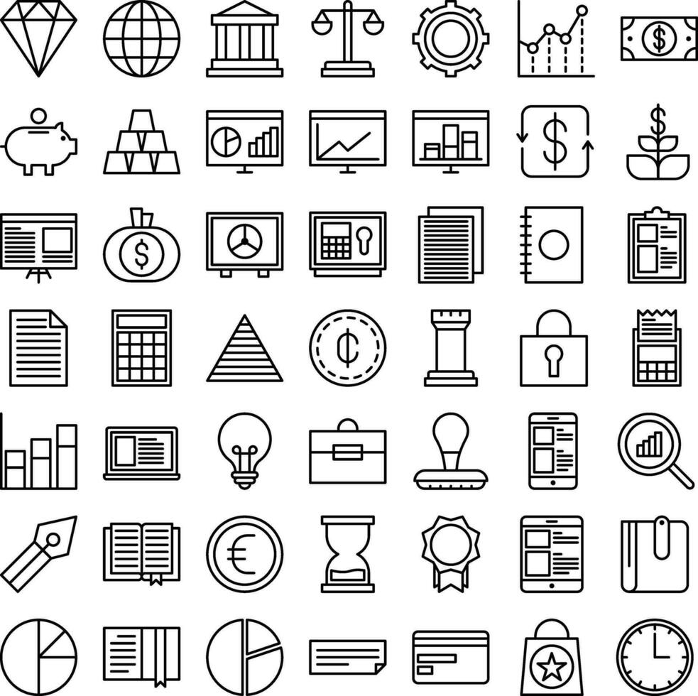 Vector of Finance Icon Set. Perfect for user interface, new application.