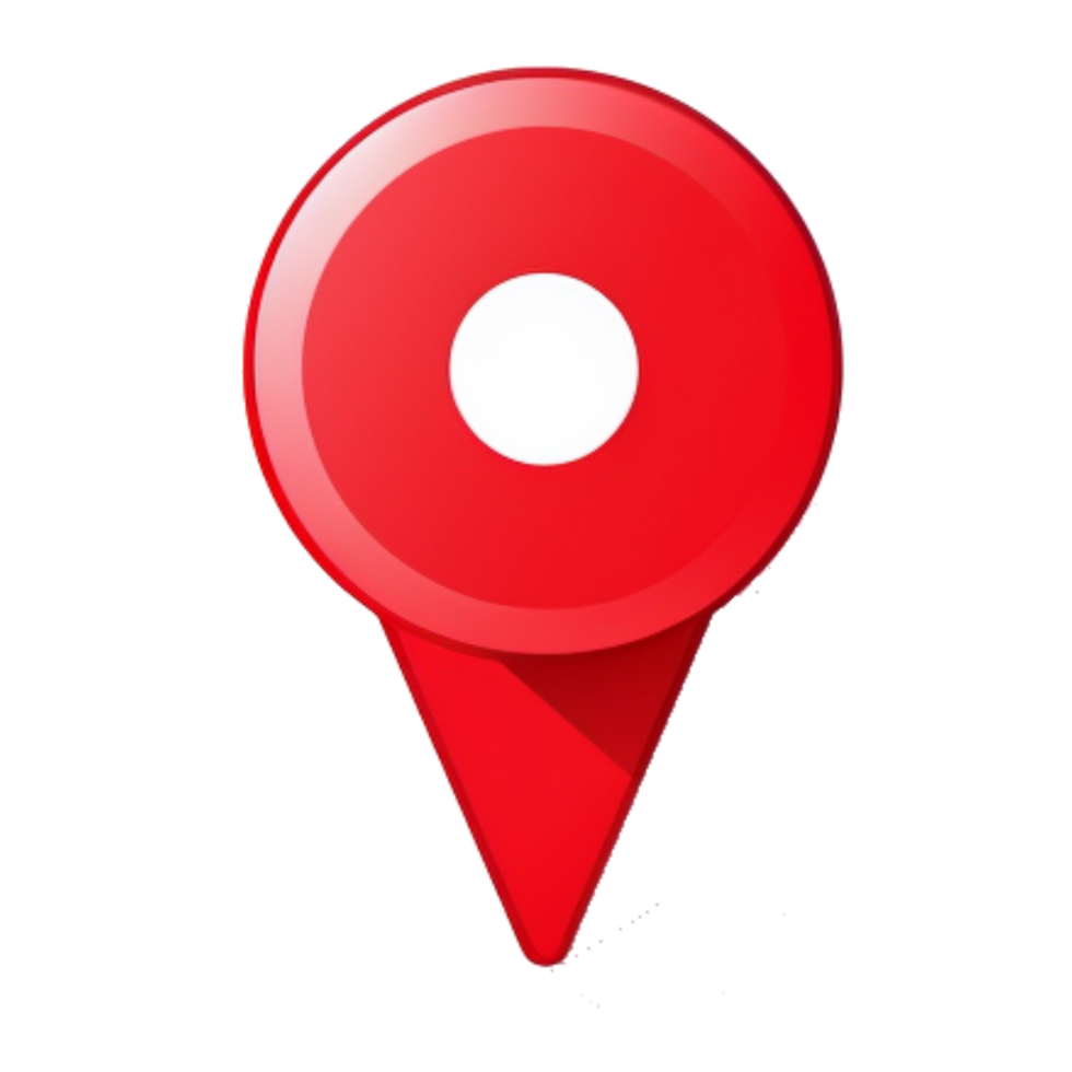 AI Generative 2D red point location  icon style. png