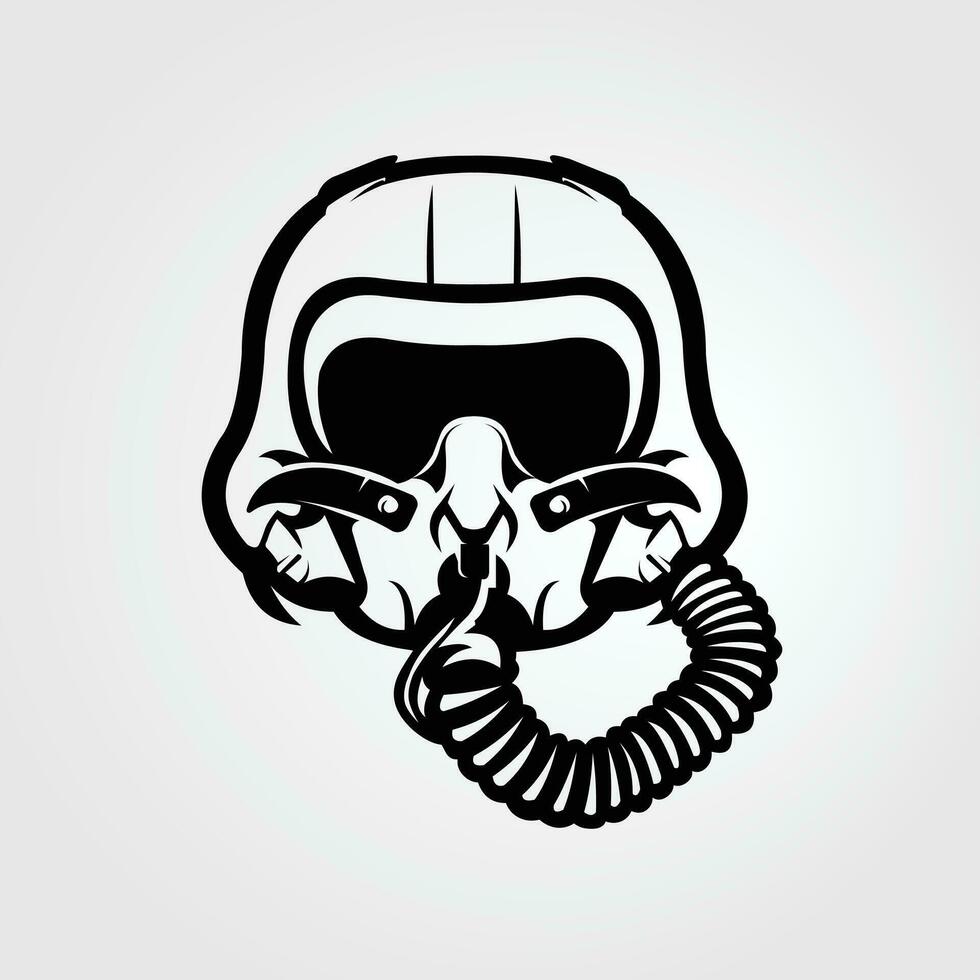 Aviator Fighter Jet Pilot Helmet Vector Art Icon Symbol Sign Isolated