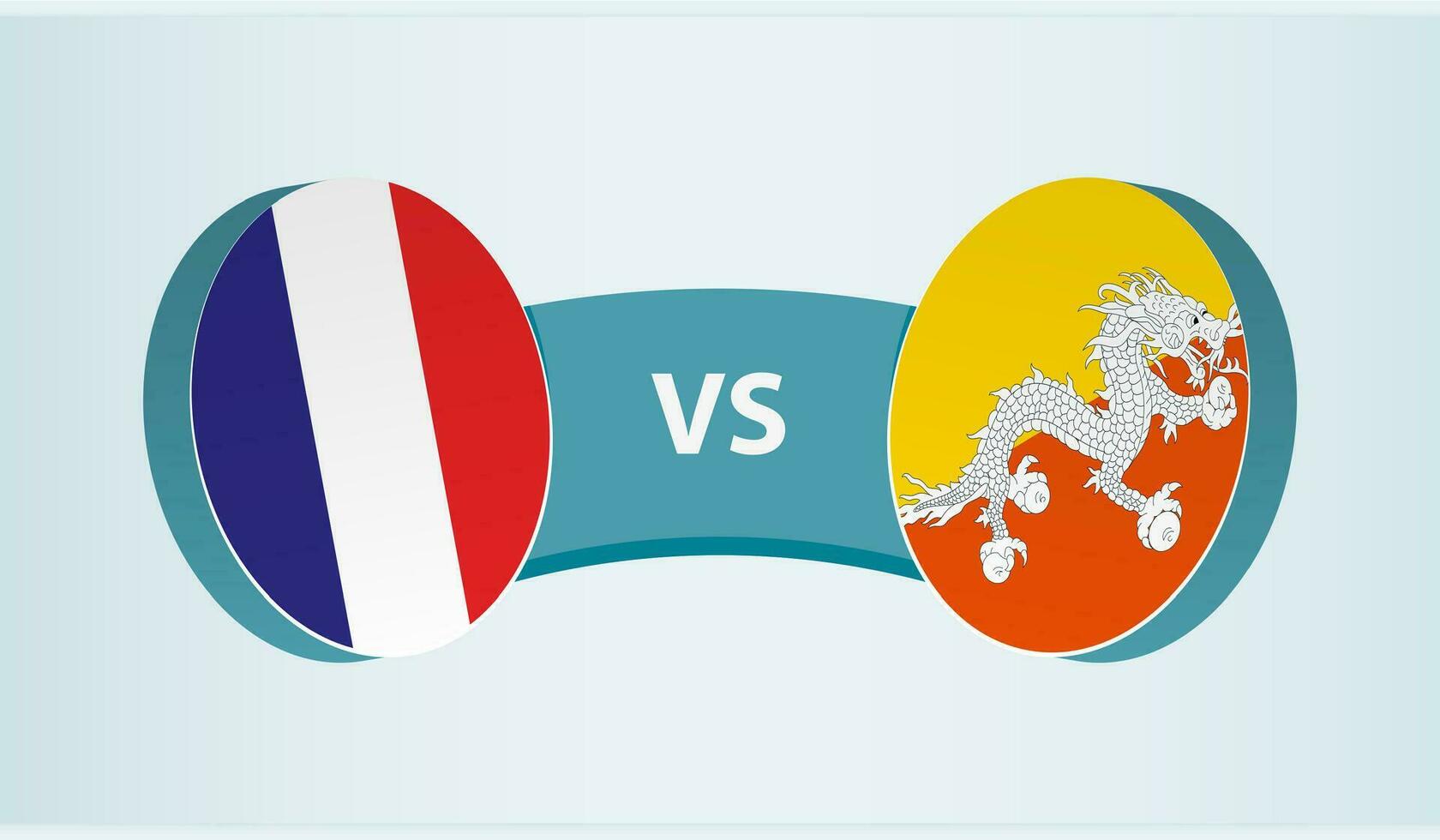 France versus Bhutan, team sports competition concept. vector