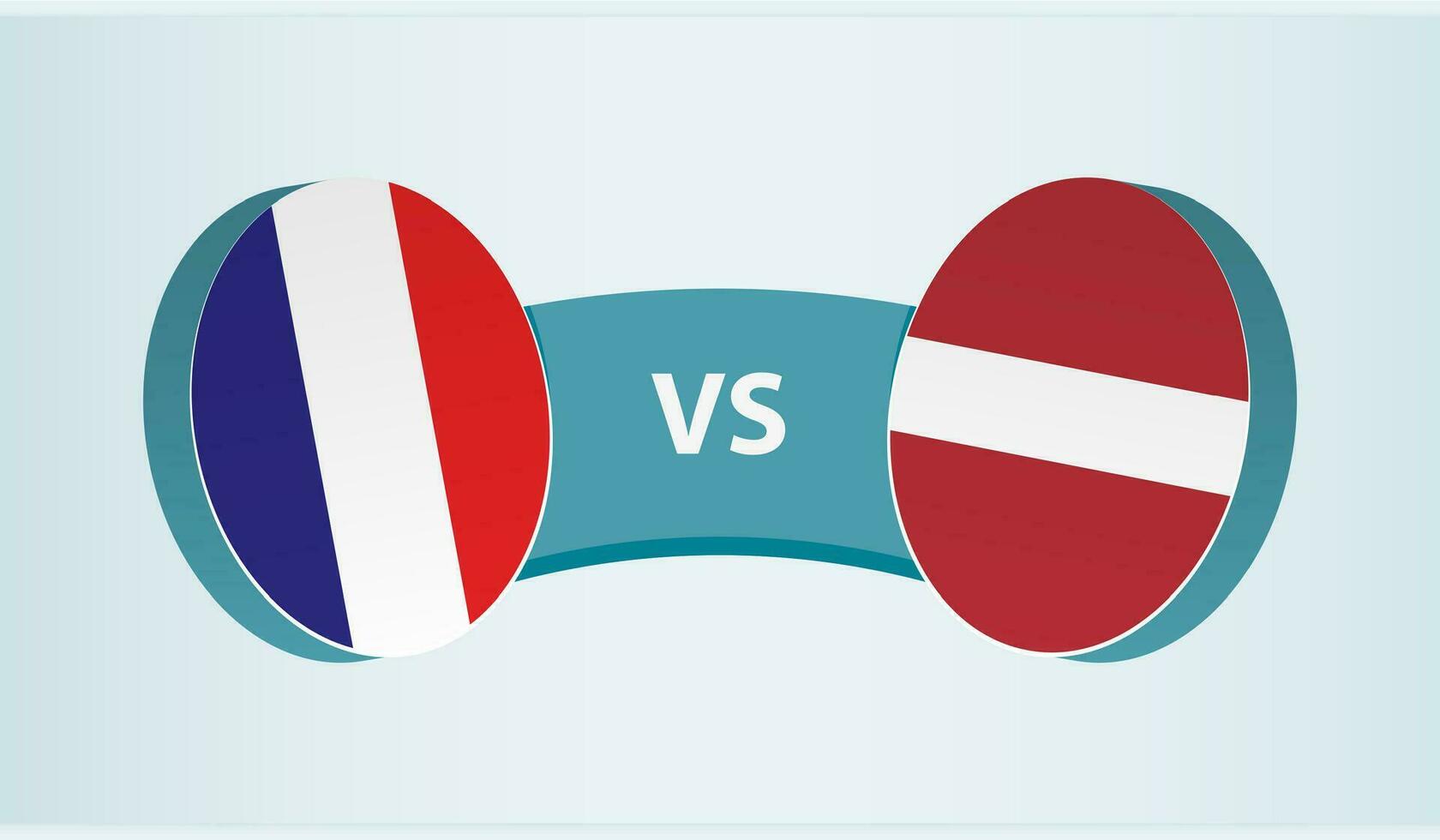 France versus Latvia, team sports competition concept. vector