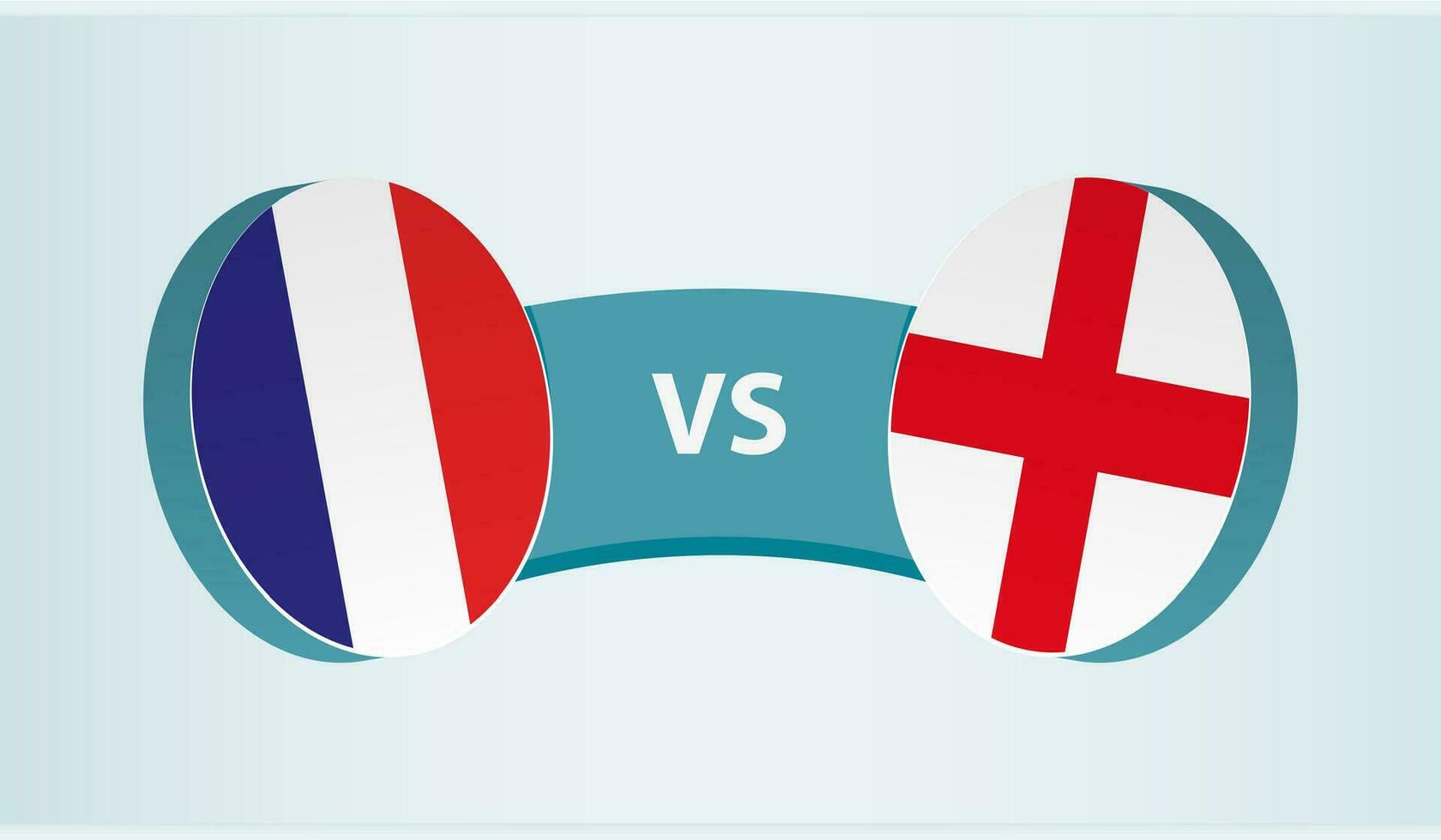 Francia versus Inglaterra, equipo Deportes competencia concepto. vector