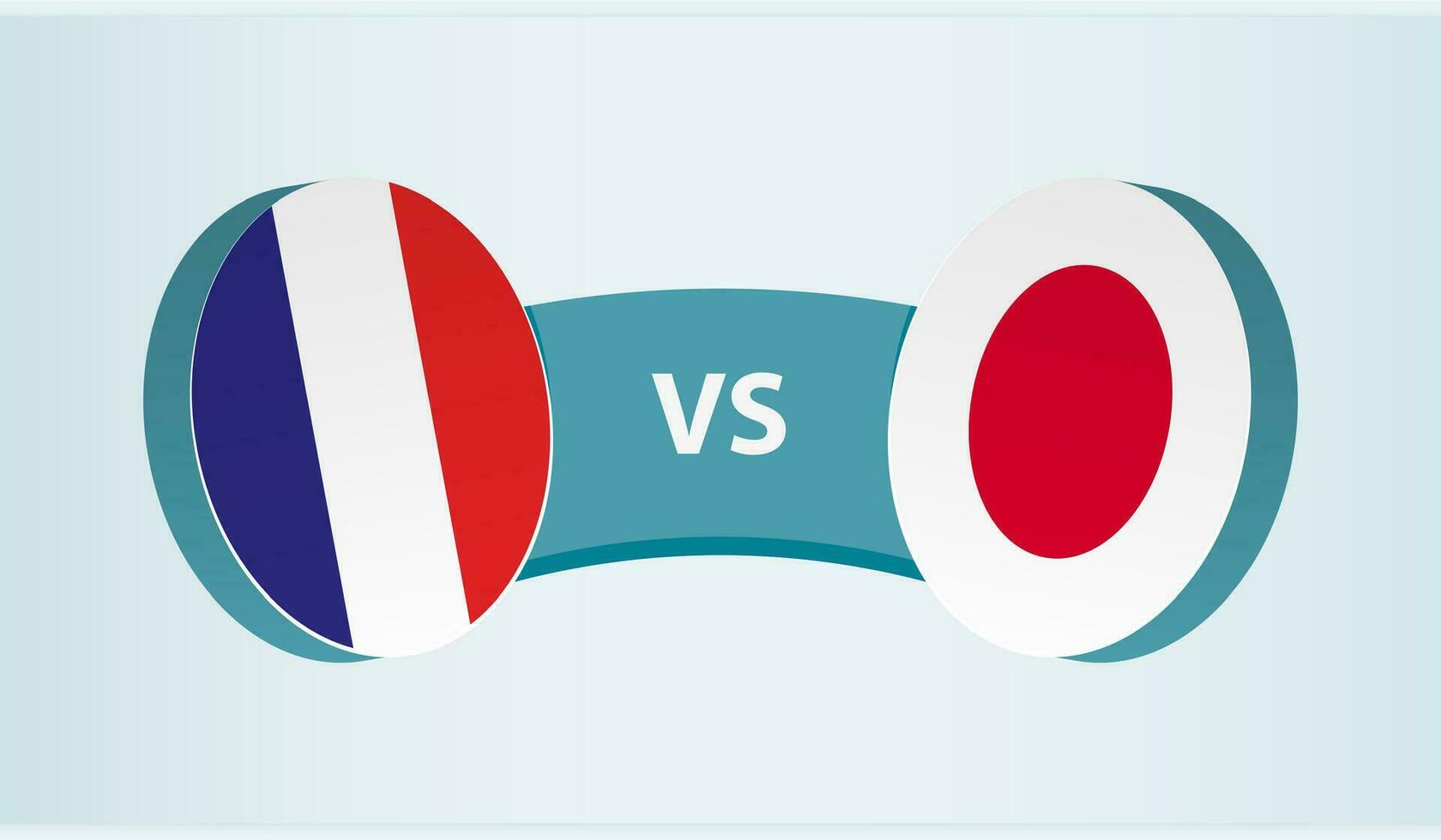 France versus Japan, team sports competition concept. vector